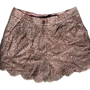 Animale Chic Metallic and dusty pink Lace High Waisted Shorts